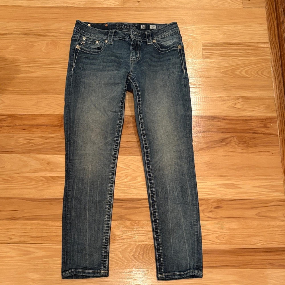 Miss Me Junior High-Rise Slim Straight Jeans - Dark Blue Wash